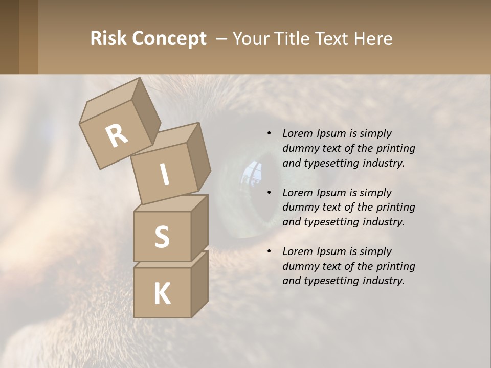 A Close Up Of A Cat's Green Eyes PowerPoint Template