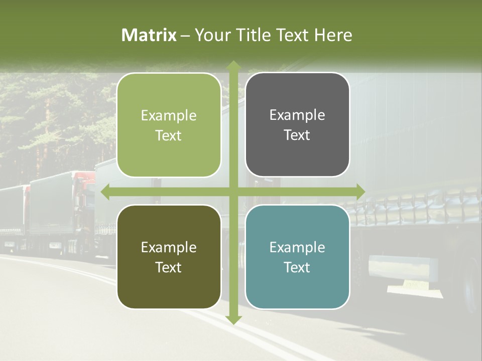 A Semi Truck Driving Down A Road With Trees In The Background PowerPoint Template