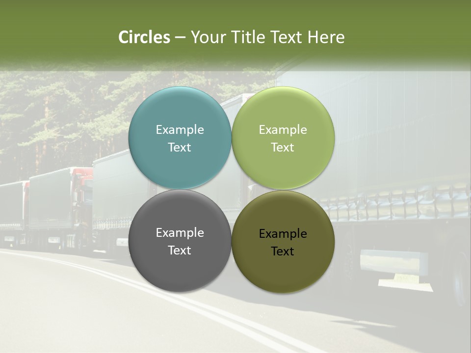 A Semi Truck Driving Down A Road With Trees In The Background PowerPoint Template