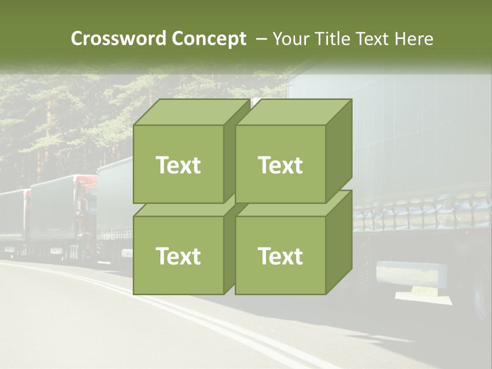 A Semi Truck Driving Down A Road With Trees In The Background PowerPoint Template
