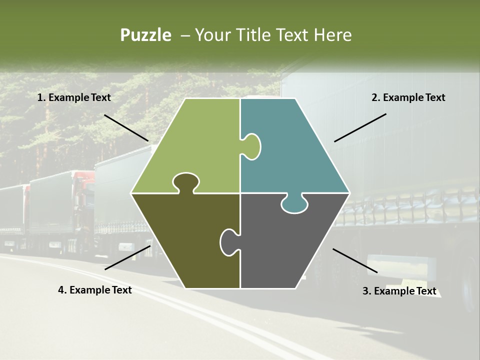 A Semi Truck Driving Down A Road With Trees In The Background PowerPoint Template