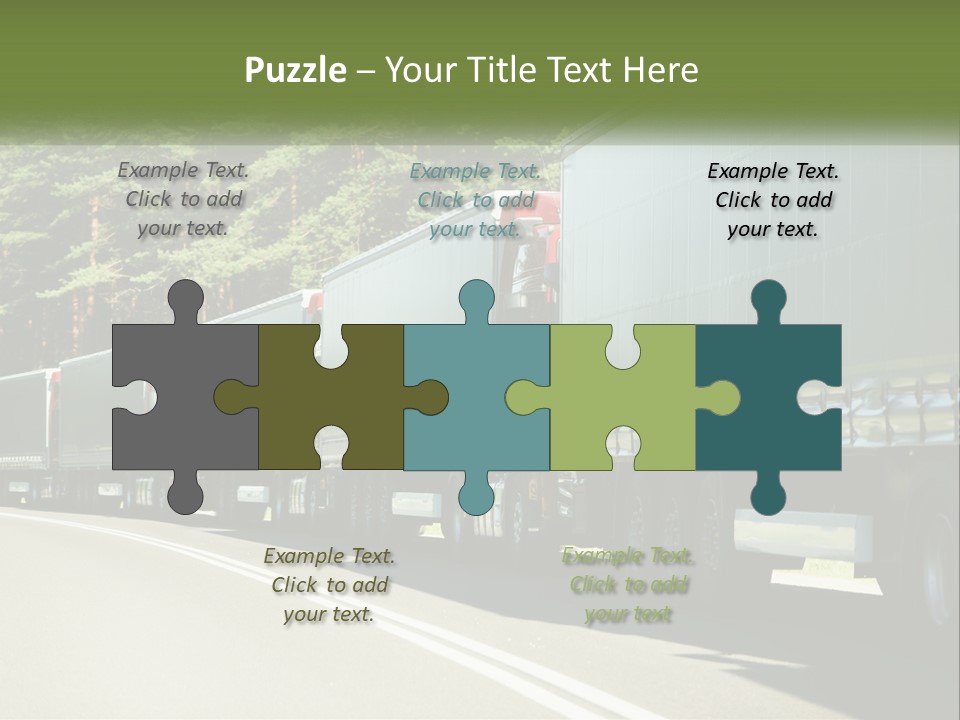 A Semi Truck Driving Down A Road With Trees In The Background PowerPoint Template