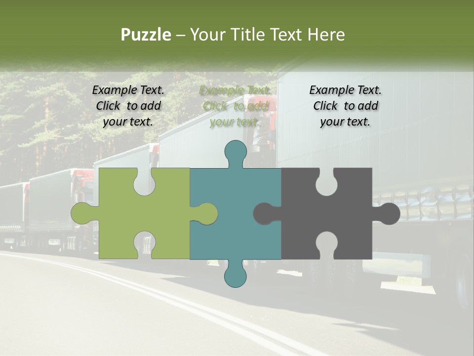 A Semi Truck Driving Down A Road With Trees In The Background PowerPoint Template