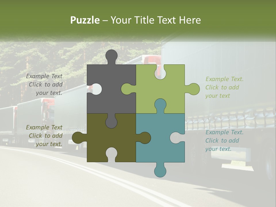A Semi Truck Driving Down A Road With Trees In The Background PowerPoint Template