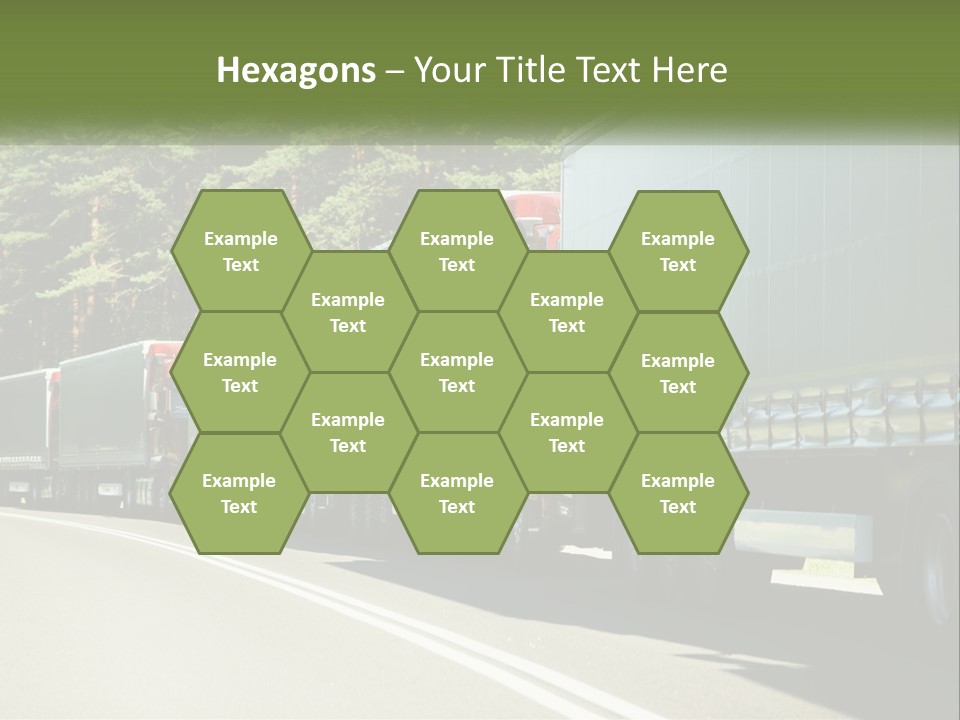 A Semi Truck Driving Down A Road With Trees In The Background PowerPoint Template