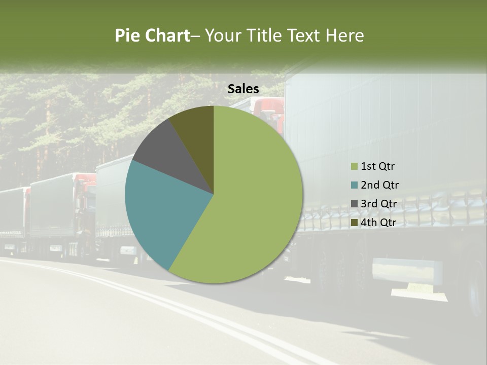 A Semi Truck Driving Down A Road With Trees In The Background PowerPoint Template