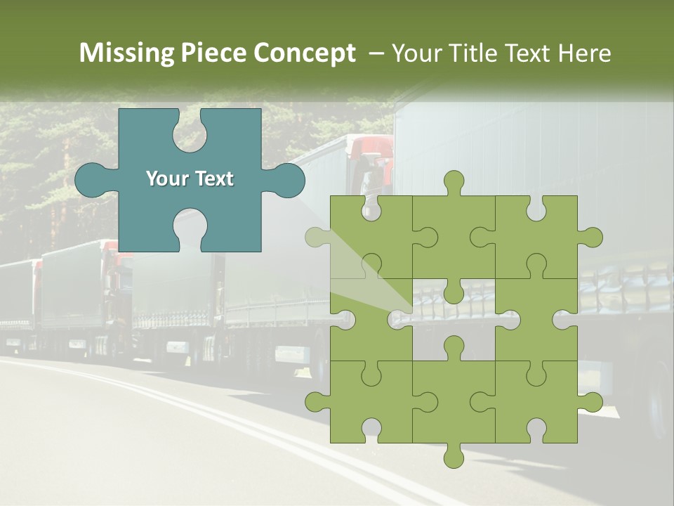 A Semi Truck Driving Down A Road With Trees In The Background PowerPoint Template