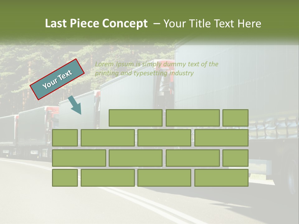 A Semi Truck Driving Down A Road With Trees In The Background PowerPoint Template