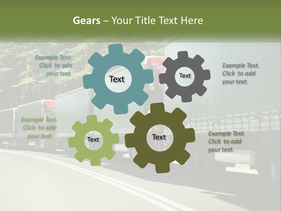 A Semi Truck Driving Down A Road With Trees In The Background PowerPoint Template