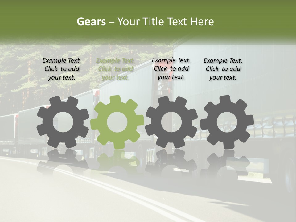A Semi Truck Driving Down A Road With Trees In The Background PowerPoint Template