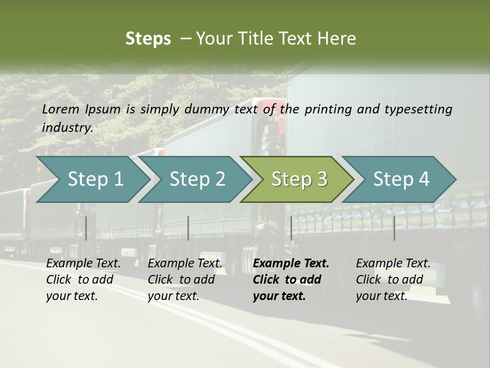 A Semi Truck Driving Down A Road With Trees In The Background PowerPoint Template
