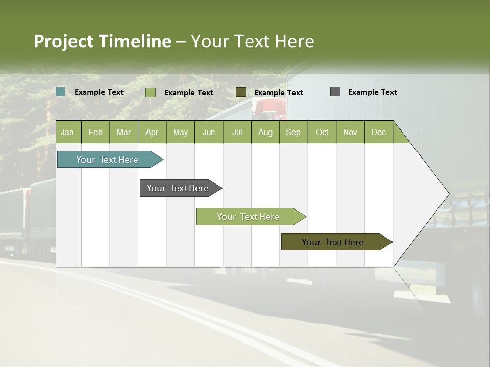 A Semi Truck Driving Down A Road With Trees In The Background PowerPoint Template