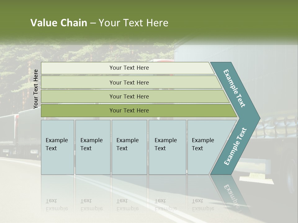 A Semi Truck Driving Down A Road With Trees In The Background PowerPoint Template
