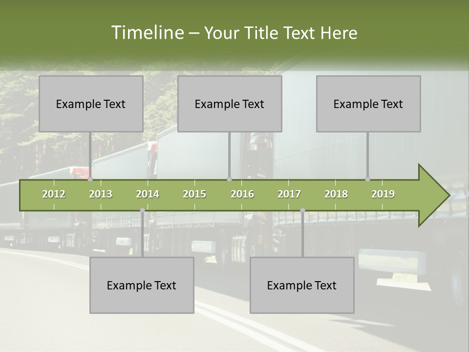 A Semi Truck Driving Down A Road With Trees In The Background PowerPoint Template