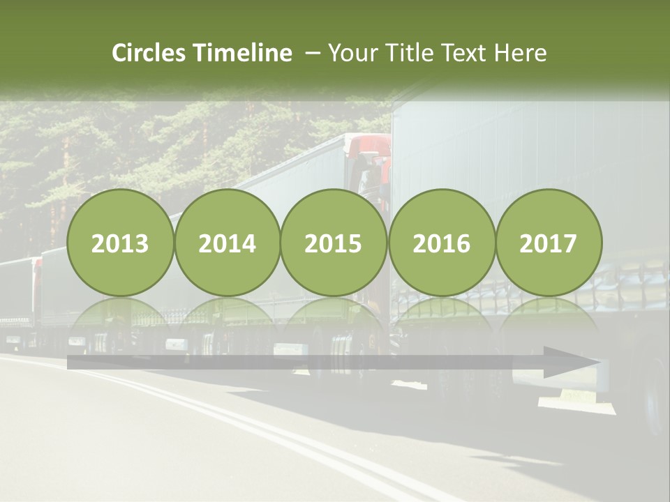 A Semi Truck Driving Down A Road With Trees In The Background PowerPoint Template