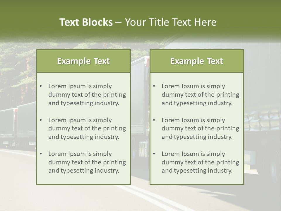 A Semi Truck Driving Down A Road With Trees In The Background PowerPoint Template