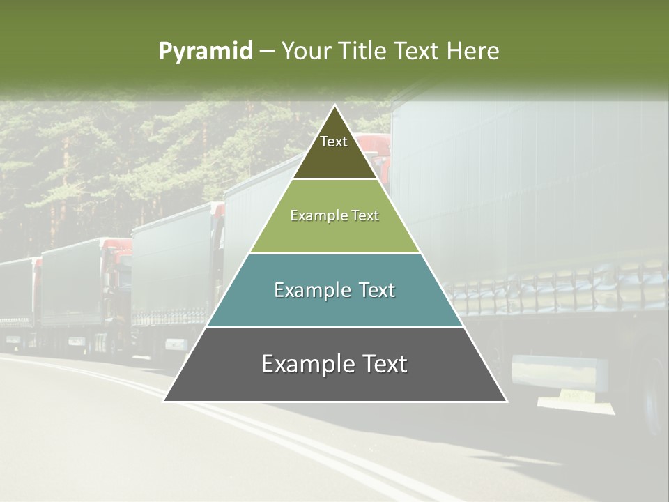 A Semi Truck Driving Down A Road With Trees In The Background PowerPoint Template