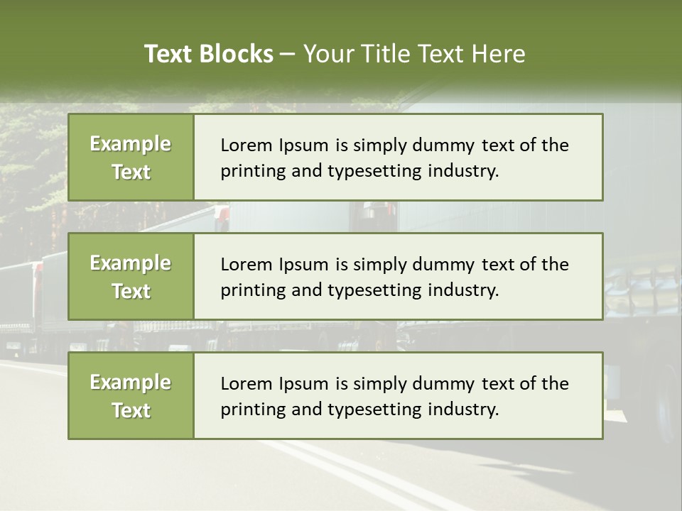A Semi Truck Driving Down A Road With Trees In The Background PowerPoint Template