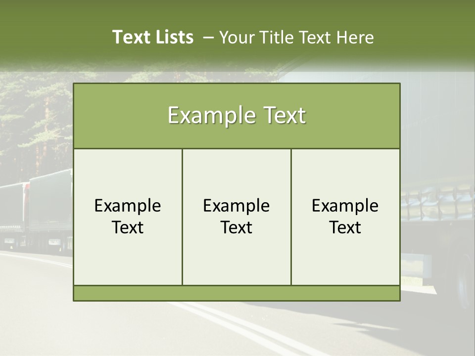 A Semi Truck Driving Down A Road With Trees In The Background PowerPoint Template