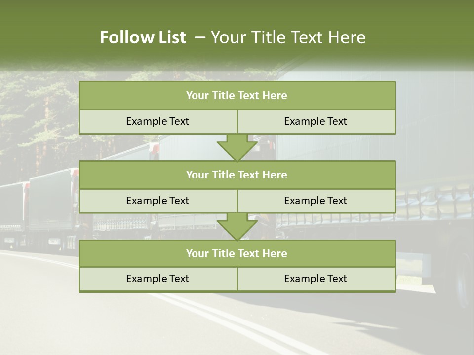 A Semi Truck Driving Down A Road With Trees In The Background PowerPoint Template