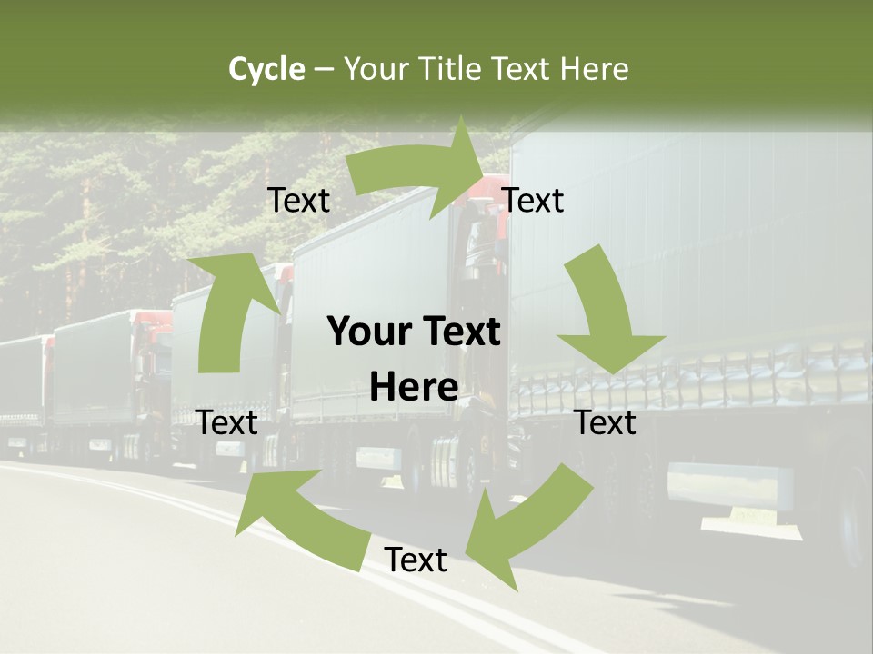 A Semi Truck Driving Down A Road With Trees In The Background PowerPoint Template