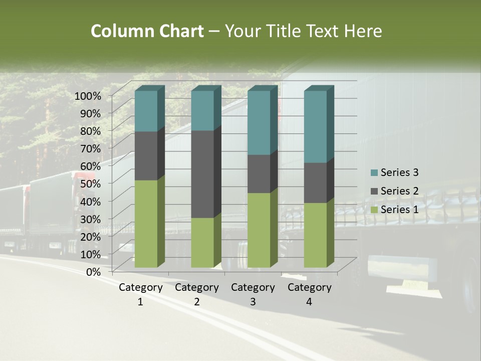 A Semi Truck Driving Down A Road With Trees In The Background PowerPoint Template