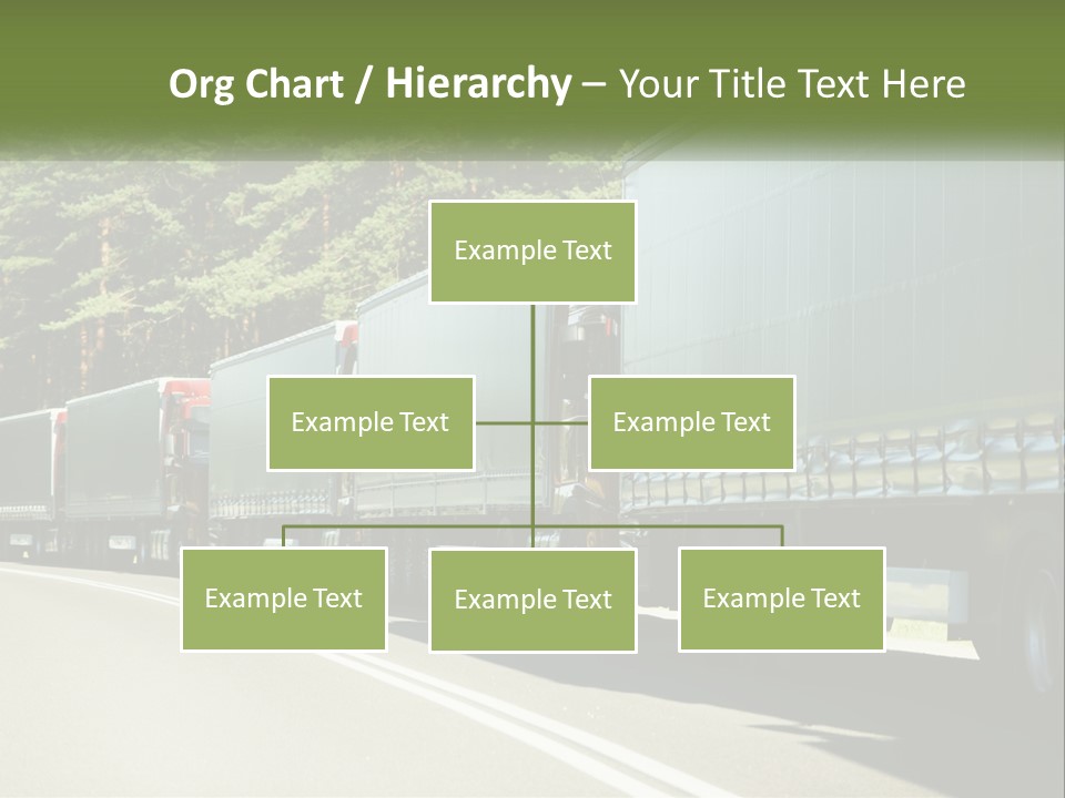 A Semi Truck Driving Down A Road With Trees In The Background PowerPoint Template