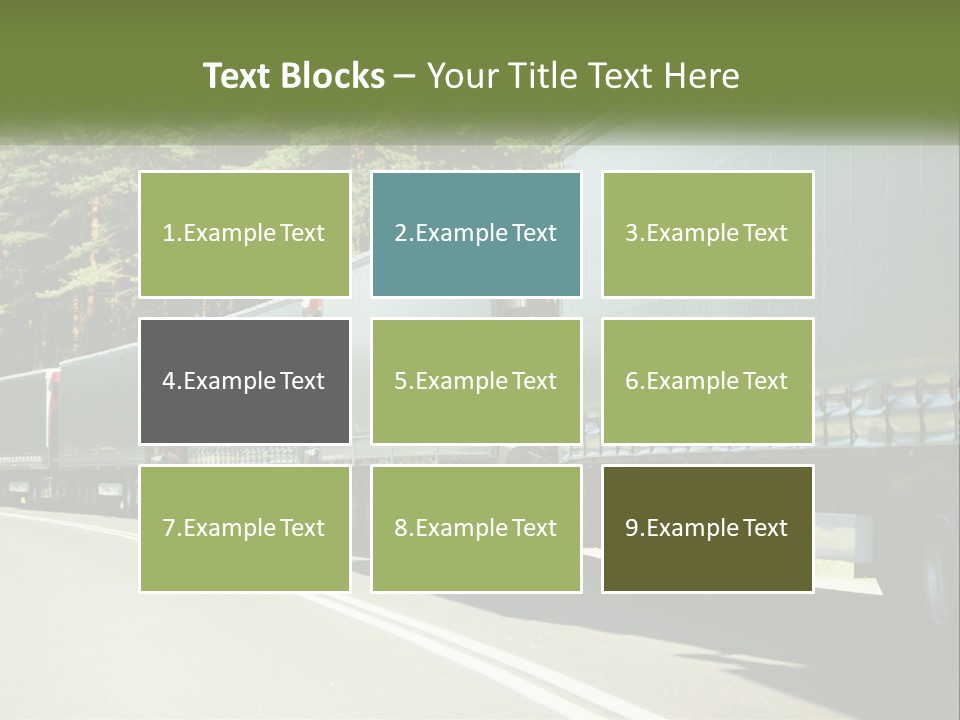 A Semi Truck Driving Down A Road With Trees In The Background PowerPoint Template