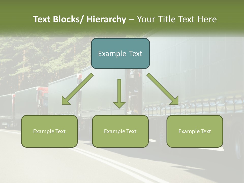A Semi Truck Driving Down A Road With Trees In The Background PowerPoint Template