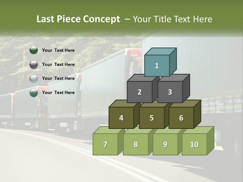 A Semi Truck Driving Down A Road With Trees In The Background PowerPoint Template