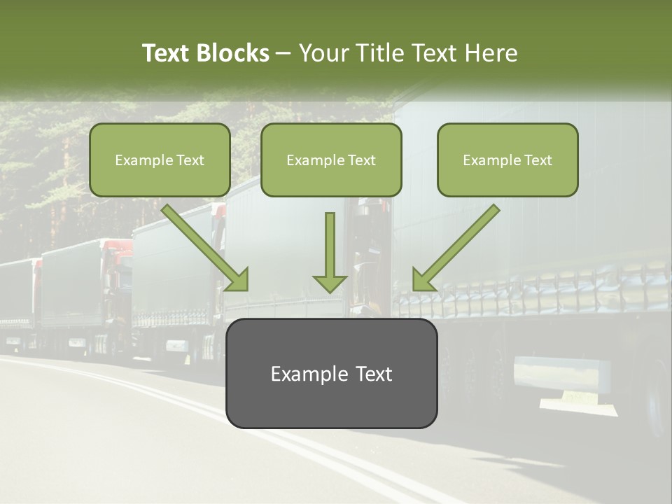 A Semi Truck Driving Down A Road With Trees In The Background PowerPoint Template