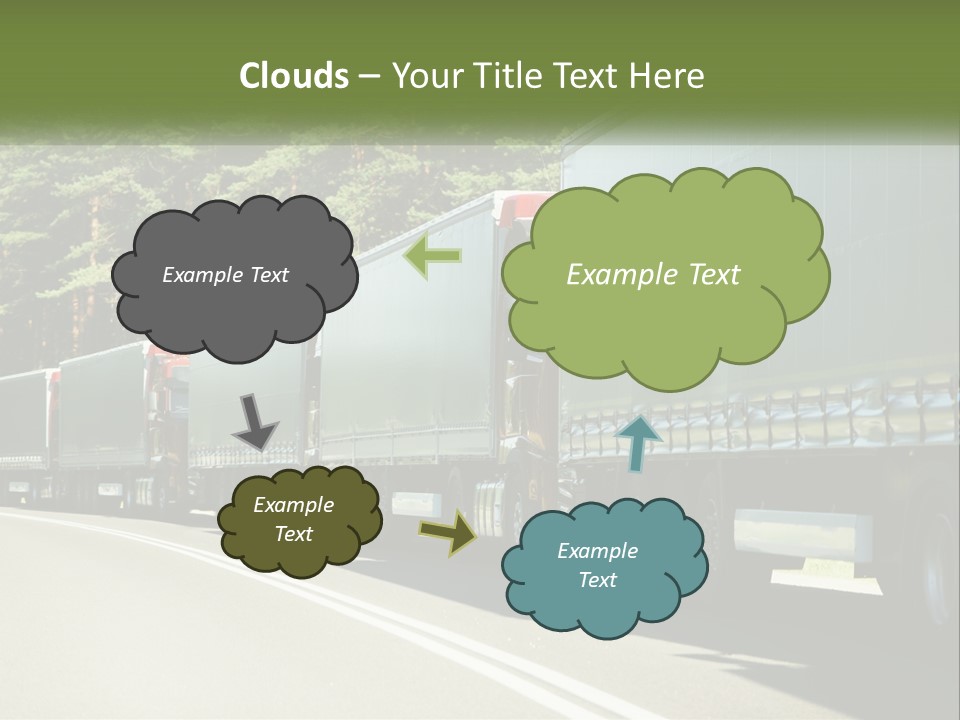 A Semi Truck Driving Down A Road With Trees In The Background PowerPoint Template