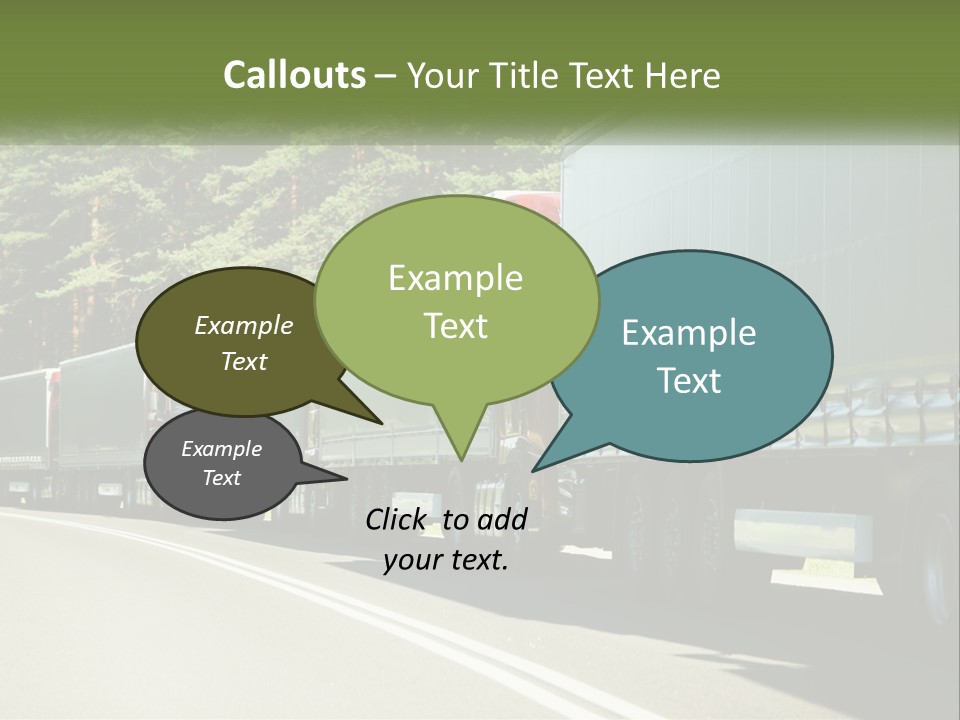 A Semi Truck Driving Down A Road With Trees In The Background PowerPoint Template