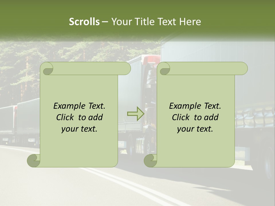 A Semi Truck Driving Down A Road With Trees In The Background PowerPoint Template