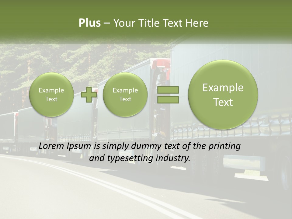 A Semi Truck Driving Down A Road With Trees In The Background PowerPoint Template