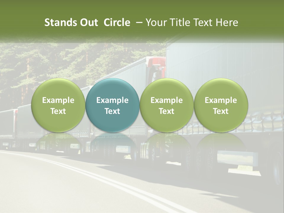 A Semi Truck Driving Down A Road With Trees In The Background PowerPoint Template