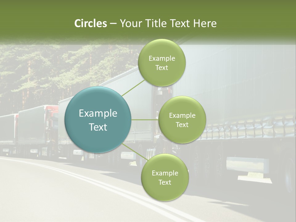 A Semi Truck Driving Down A Road With Trees In The Background PowerPoint Template