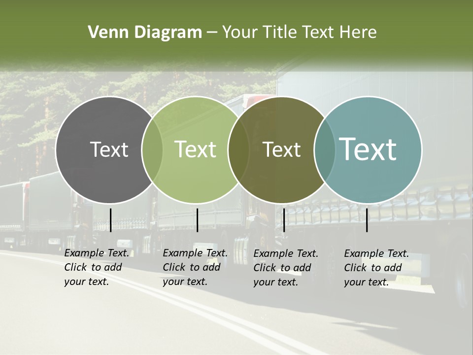 A Semi Truck Driving Down A Road With Trees In The Background PowerPoint Template