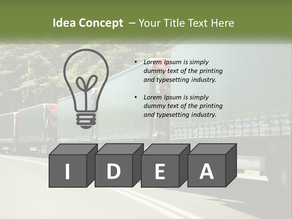 A Semi Truck Driving Down A Road With Trees In The Background PowerPoint Template
