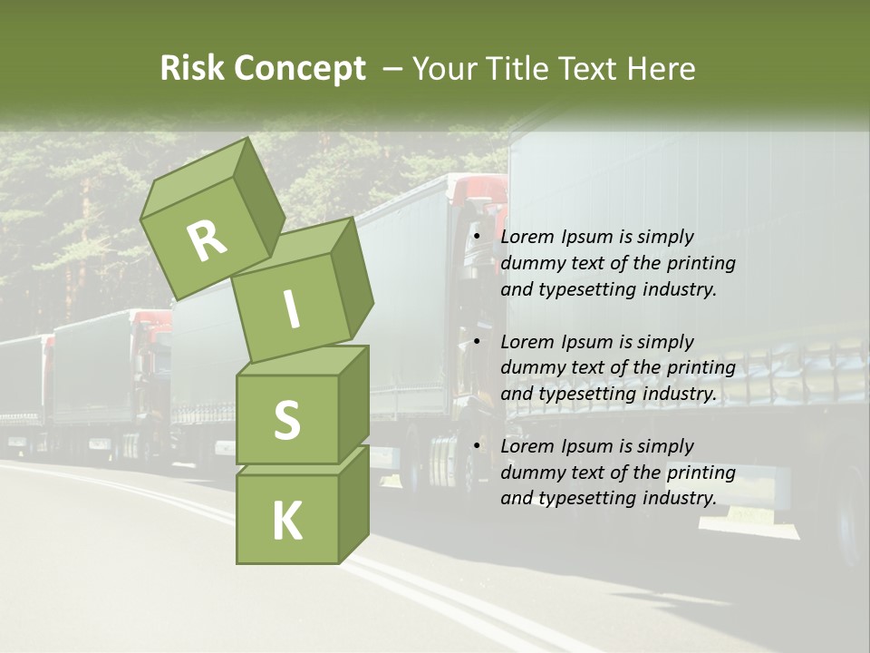 A Semi Truck Driving Down A Road With Trees In The Background PowerPoint Template