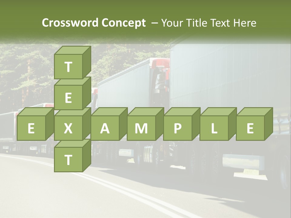 A Semi Truck Driving Down A Road With Trees In The Background PowerPoint Template