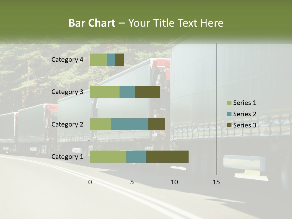 A Semi Truck Driving Down A Road With Trees In The Background PowerPoint Template