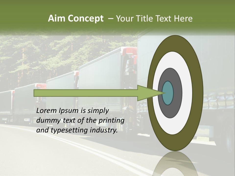 A Semi Truck Driving Down A Road With Trees In The Background PowerPoint Template