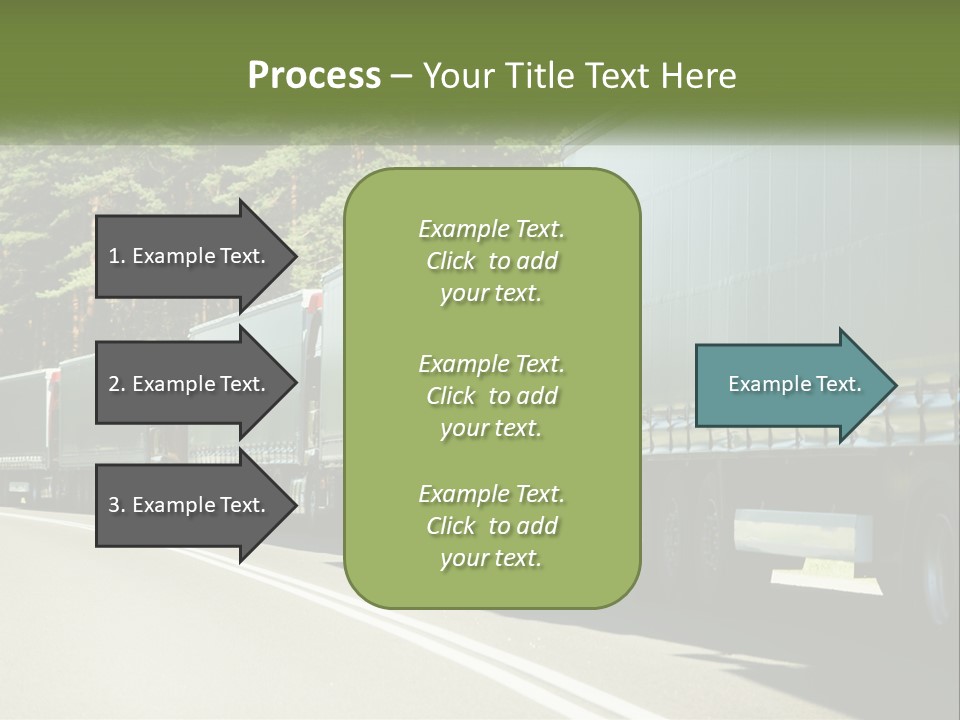 A Semi Truck Driving Down A Road With Trees In The Background PowerPoint Template