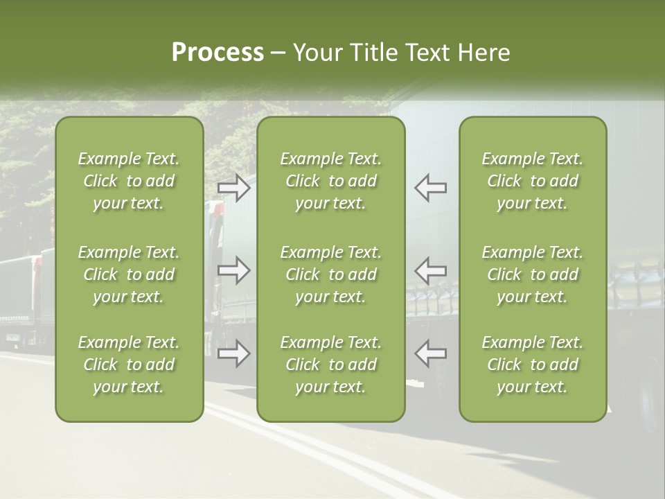 A Semi Truck Driving Down A Road With Trees In The Background PowerPoint Template