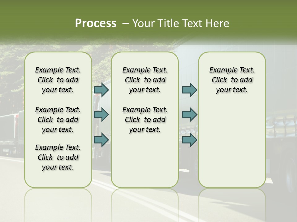 A Semi Truck Driving Down A Road With Trees In The Background PowerPoint Template
