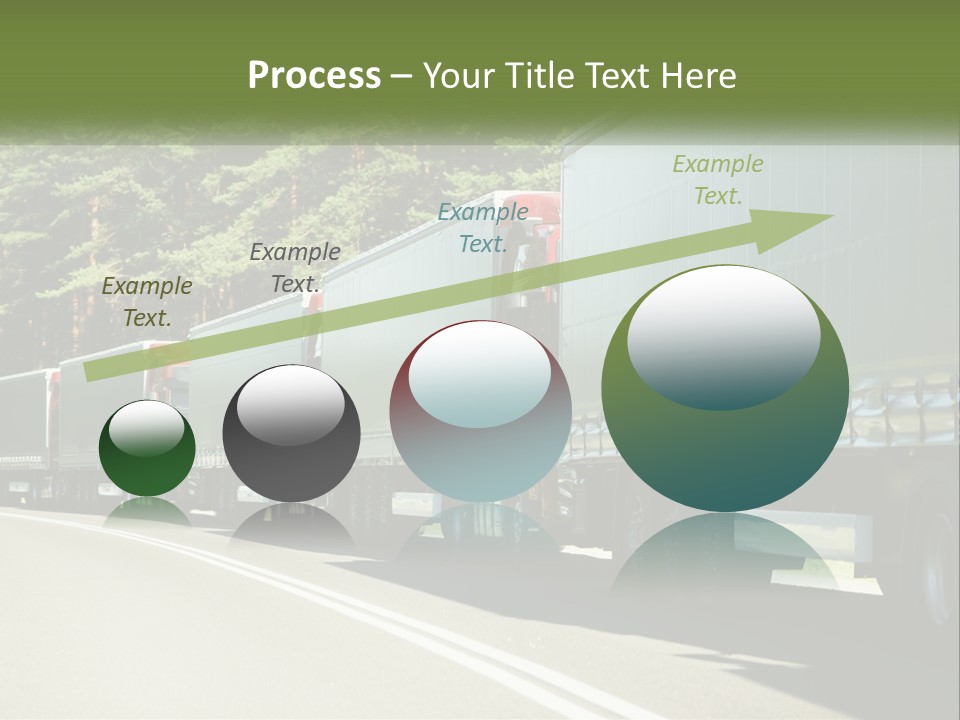 A Semi Truck Driving Down A Road With Trees In The Background PowerPoint Template