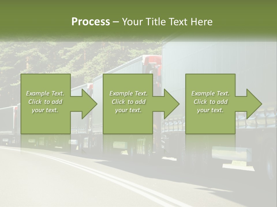 A Semi Truck Driving Down A Road With Trees In The Background PowerPoint Template