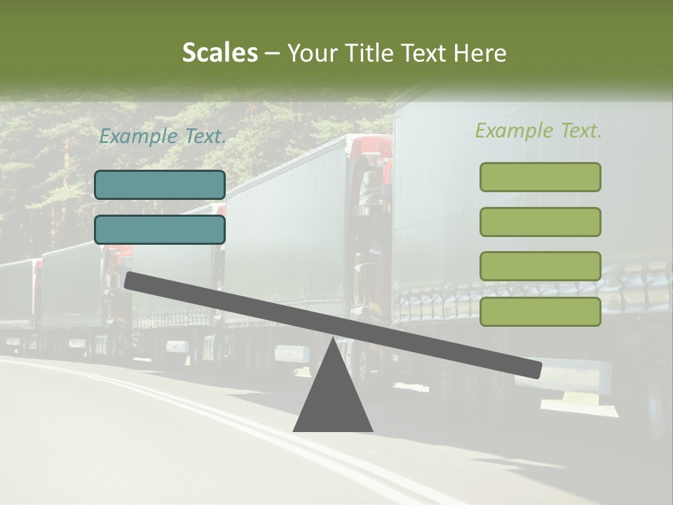 A Semi Truck Driving Down A Road With Trees In The Background PowerPoint Template