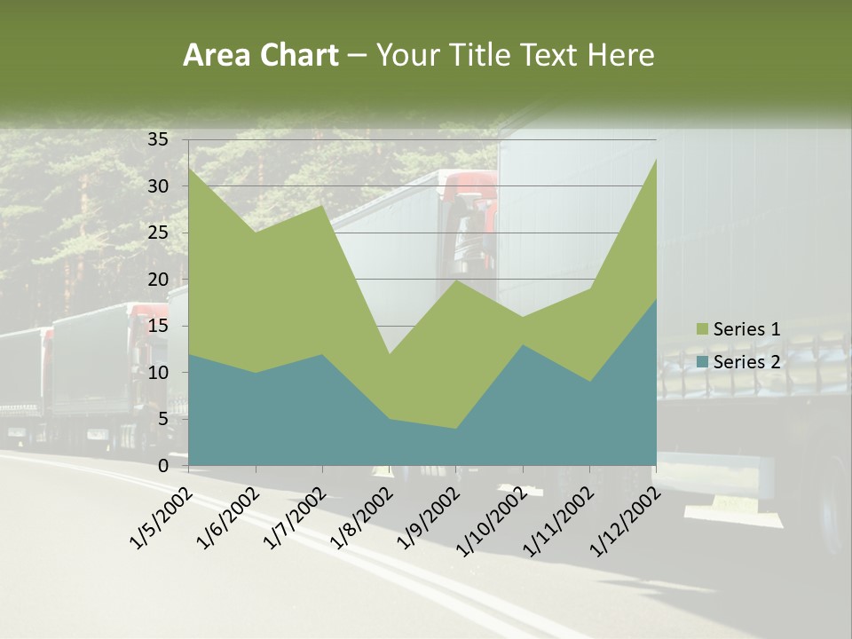 A Semi Truck Driving Down A Road With Trees In The Background PowerPoint Template